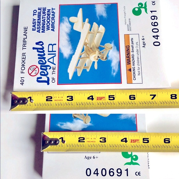 3/$15 NEW 3D Puzzle Miniature Wooden Aircraft Airplane Model 401 FOKKER TRIPLANE - Picture 8 of 16